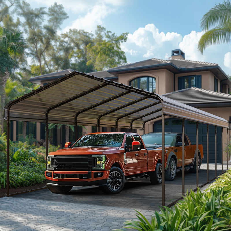 PHI VILLA 12x30ft 2 Car Heavy Duty Galvanized Metal Carports
