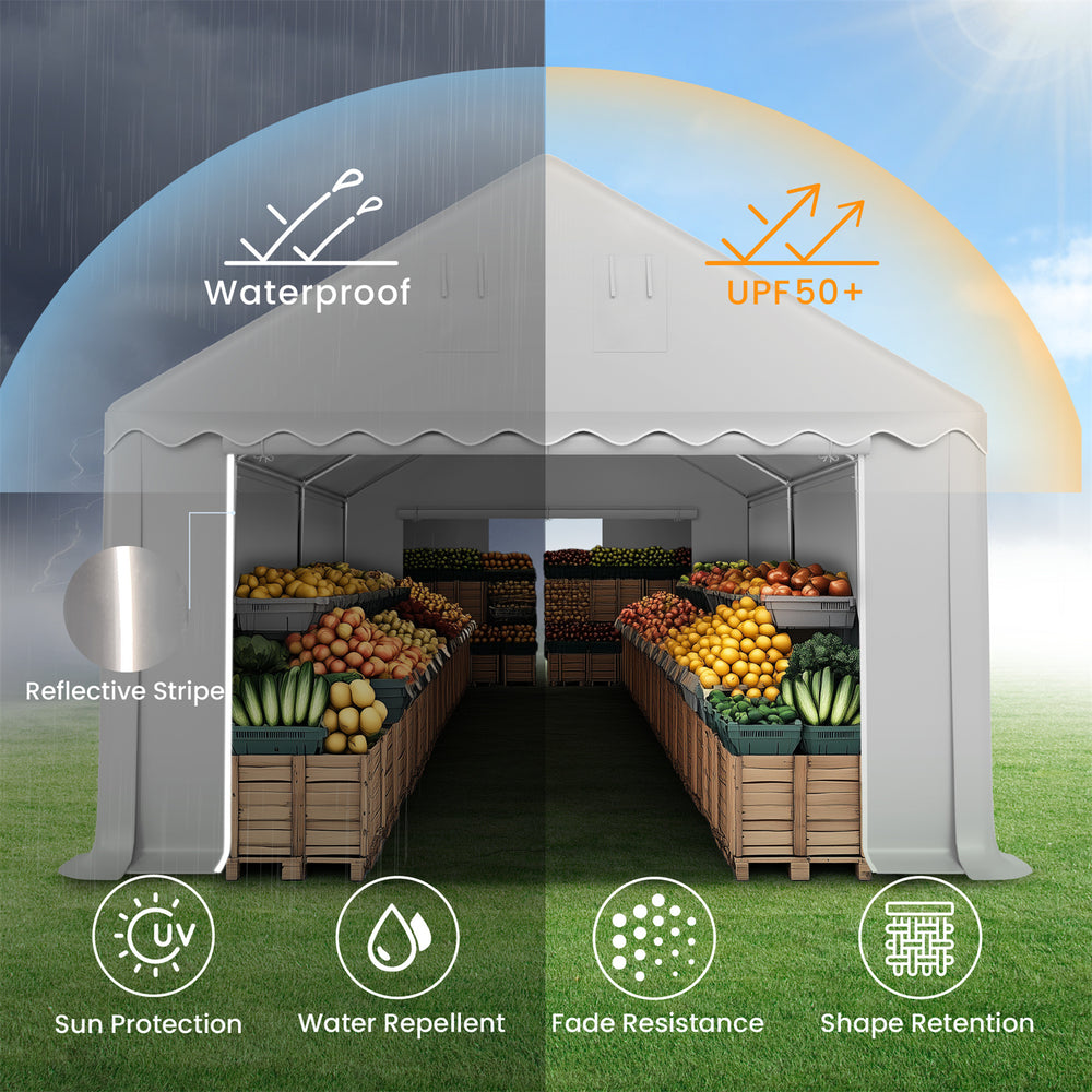 13'x26' Outdoor Vendors Tent with Removable Sidewall