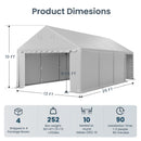 Phi Villa 13'x26' Outdoor Vendors Tent with Removable Sidewall