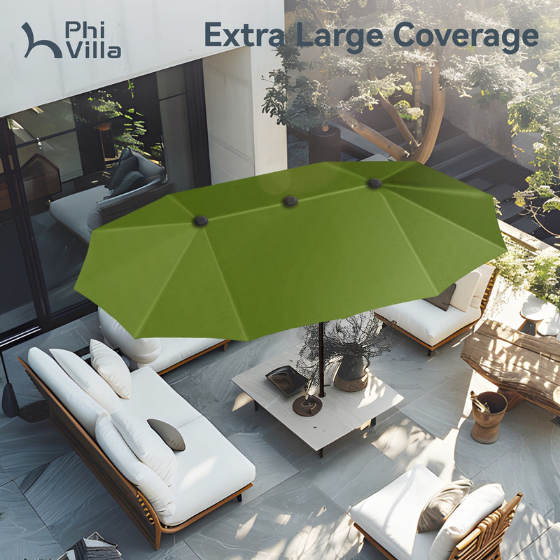PHI VILLA 13ft Double-Sided Outdoor Large Umbrella