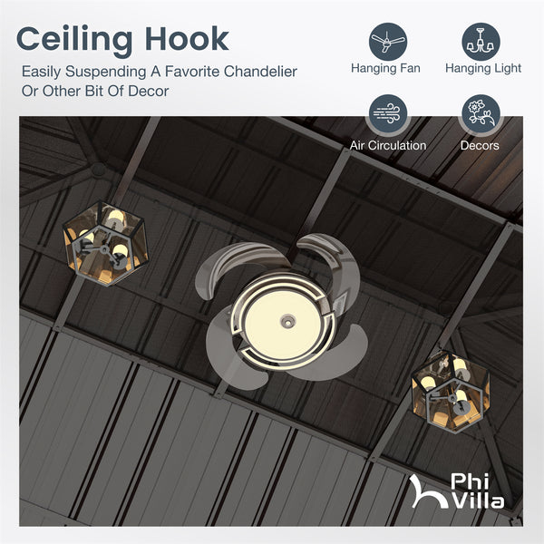 14'x20' Outdoor Hardtop Gazebo with Galvanized Steel Roof and Mosquito Net