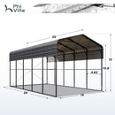 14x25ft Metal RV Carports and Shelters-Dimensions detail