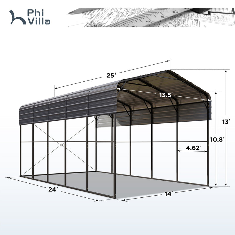 Multi-Sized Metal RV and Camper Carports