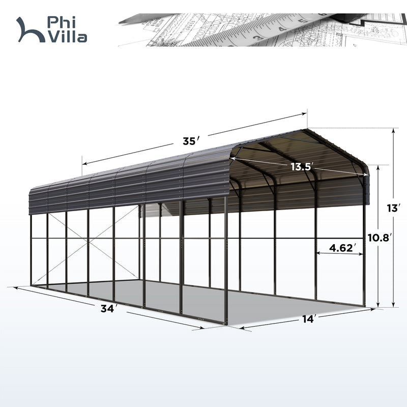 Multi-Sized Metal RV and Camper Carports