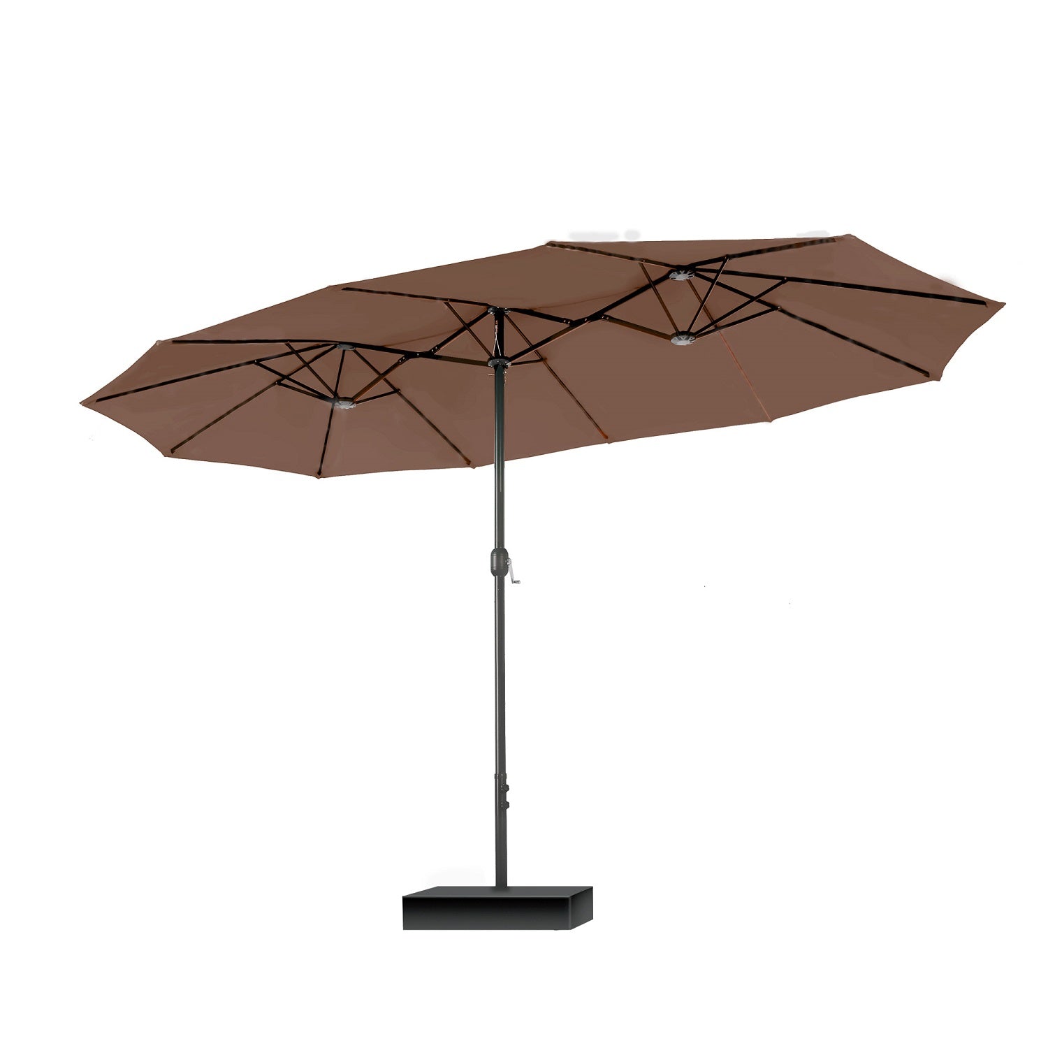 15ft Double-Sided Patio Extra Large Twin Umbrella with Base