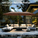 PHI VILLA 15ft 11-Color Double-Sided Patio Extra Large Twin Umbrella