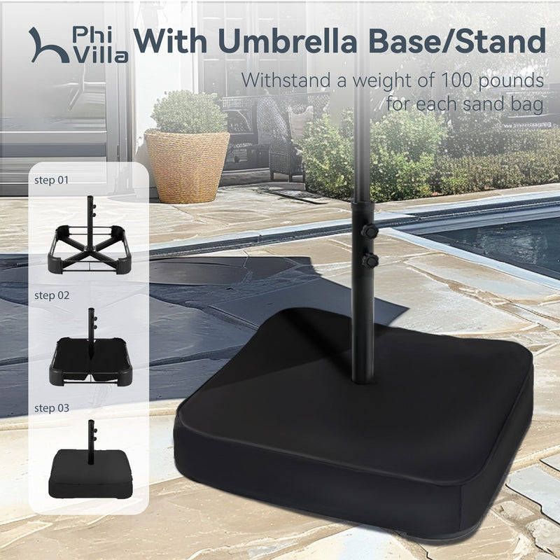 PHI VILLA 15ft Double-Sided Patio Extra Large Twin Umbrella