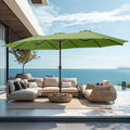 PHI VILLA 15ft Double-Sided Patio Extra Large Twin Umbrella