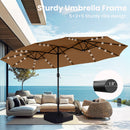 PHI VILLA 15ft 11-Color Double-Sided Patio Extra Large Umbrella With LED Lights