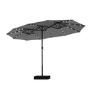 PHI VILLA 15ft 11-Color Double-Sided Patio Extra Large Umbrella With LED Lights