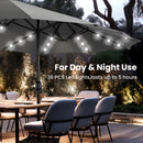 PHI VILLA 15ft 11-Color Double-Sided Patio Extra Large Umbrella With LED Lights