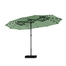PHI VILLA 15ft 11-Color Double-Sided Patio Extra Large Umbrella With LED Lights