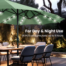 PHI VILLA 15ft 11-Color Double-Sided Patio Extra Large Umbrella With LED Lights