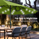 PHI VILLA 15ft 11-Color Double-Sided Patio Extra Large Umbrella With LED Lights