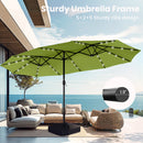 PHI VILLA 15ft 11-Color Double-Sided Patio Extra Large Umbrella With LED Lights
