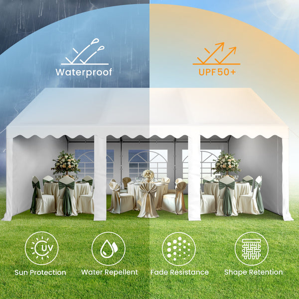 Heavy Duty Party Tent Wedding Event Shelter with Removable Sidewalls