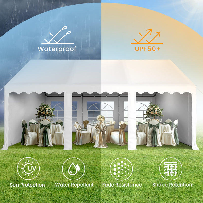 Phi Villa Heavy Duty Party Tent Wedding Event Shelter with Removable Sidewalls