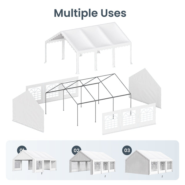 Heavy Duty Party Tent Wedding Event Shelter with Removable Sidewalls