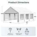 Phi Villa Heavy Duty Party Tent Wedding Event Shelter with Removable Sidewalls