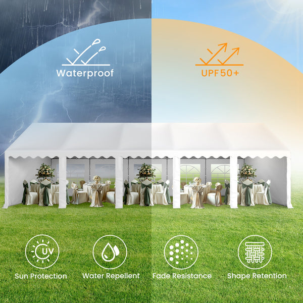 Heavy Duty Party Tent Wedding Event Shelter with Removable Sidewalls