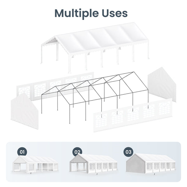 Heavy Duty Party Tent Wedding Event Shelter with Removable Sidewalls
