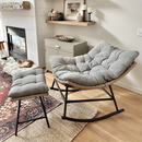 Phi Villa 2-Piece Rattan Lounge Chair with Ottomans