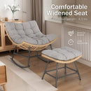 Phi Villa 2-Piece Rattan Lounge Chair with Ottomans