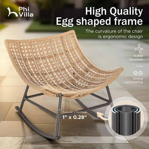 Phi Villa 2-Piece Rattan Lounge Chair with Ottomans