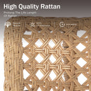 Phi Villa 2-Piece Rattan Lounge Chair with Ottomans