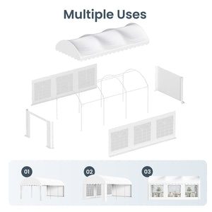 PHI VILLA 20'x10' Patio Heavy Duty Party Tent Large Canopy with Removable Sidewalls for Outdoor Events