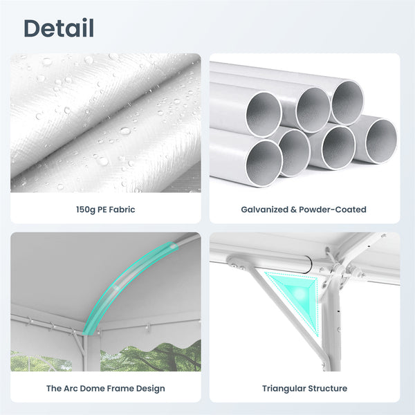 PHI VILLA 20'x10' Patio Heavy Duty Party Tent Large Canopy with Removable Sidewalls for Outdoor Events