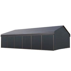 20x30ft Extra-Large 2 Car Metal Carport with Sides