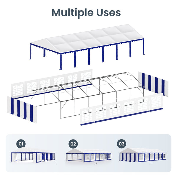 Heavy Duty Party Tent Wedding Event Shelter with Removable Sidewalls