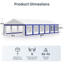 Phi Villa Heavy Duty Party Tent Wedding Event Shelter with Removable Sidewalls