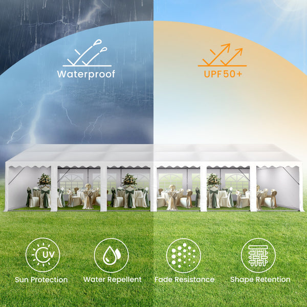 Heavy Duty Party Tent Wedding Event Shelter with Removable Sidewalls