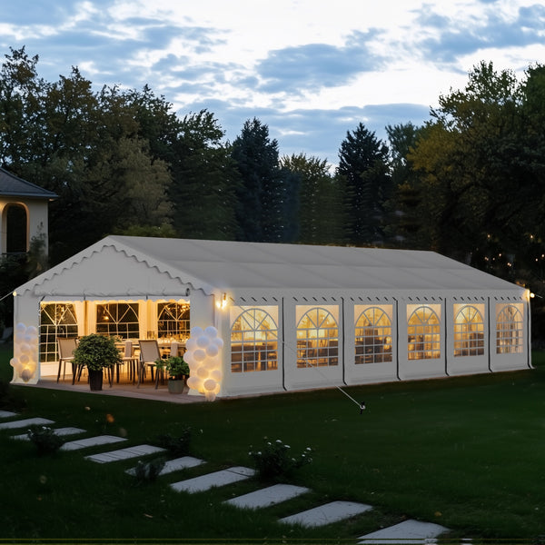 pe party tent Heavy Duty Party Tent Wedding Event Shelter with Removable Sidewalls, 13FT x 26FT / Blue
