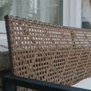 PHI VILLA 4-Piece Patio Conversation Set - Wicker Chairs and Acacia Wood Coffee Table - Modern and Stylish