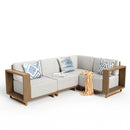 Phi Villa 4-Seater Modern Rattan Outdoor Conversation Sofa set with Wide Armrest and T-shaped Cushions