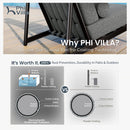 Oversized Modern Outdoor Couch with Leather Armrest and Coffee Table