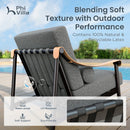 Oversized Modern Outdoor Couch with Leather Armrest and Coffee Table