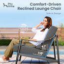 Oversized Modern Outdoor Couch with Leather Armrest and Coffee Table