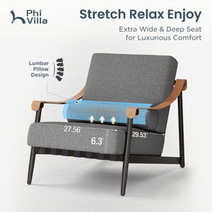 Oversized Modern Outdoor Couch with Leather Armrest and Coffee Table