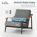 Oversized Modern Outdoor Couch with Leather Armrest and Coffee Table