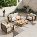 4-Seater Modern Rattan Outdoor Conversation Sofa Set