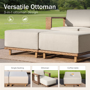 Catalina Modern L-Shaped Patio Modular Sectional Rattan Sofa Set