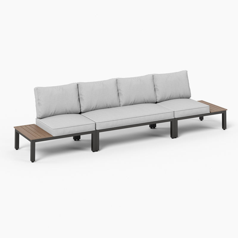 Phi Villa 6 Seater Outdoor Couch Modern Sectional Sofa With  Cushions