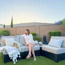 3-Seater Garden Sofa Set with Deep Cushions