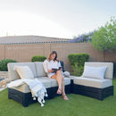 3-Seater Garden Sofa Set with Deep Cushions