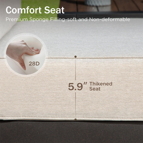 3-Seater Garden Sofa Set with Deep Cushions