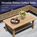 4-Seater Budget-Friendly Bohemian Wicker and Wood Garden Sofa Set